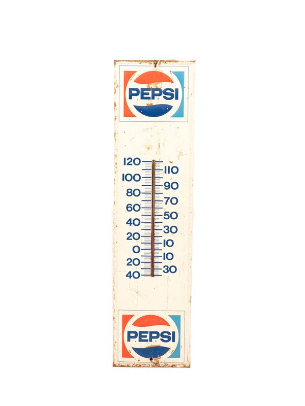 PEPSI METAL ADVERTISING THERMOMETER SIGN