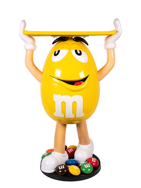 GIANT M&M’S ADVERTISING DISPLAY WITH BUILT-IN TABLE – YELLOW COLOR