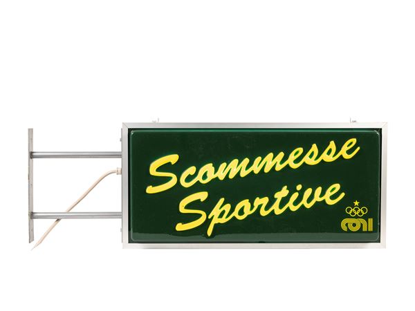 double-sided illuminated sign bearing the CONI logo