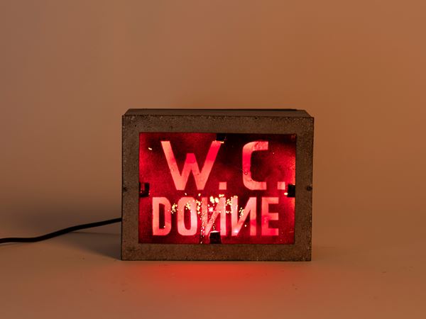 ORIGINAL WOMEN’S TOILET SIGN FROM AN OLD ITALIAN CINEMA DATING FROM THE EARLY 1900s