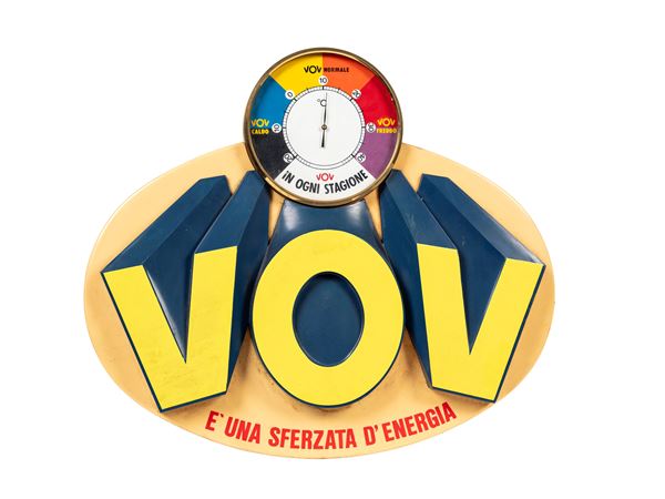 A VINTAGE 1970S LIQUORE VOV ADVERTISING THERMOMETER