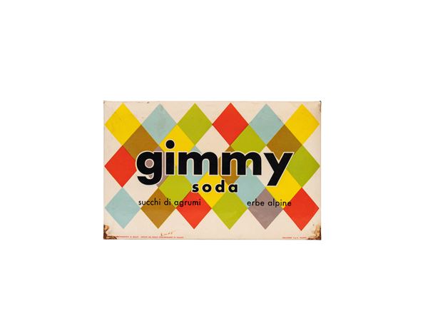 GIMMY SODA ADVERTISING DISPLAY SIGN, CITRUS JUICES AND ALPINE HERBS