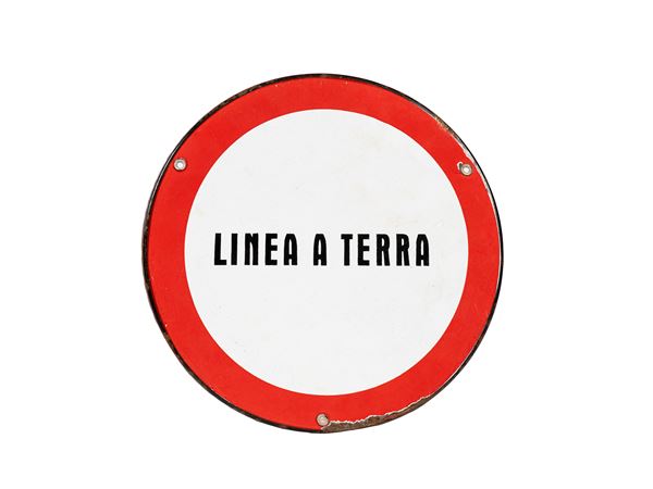 VINTAGE 1960s “LINEA A TERRA” SIGN