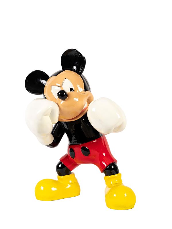 A MICKEY MOUSE (DISNEY) BOXER RESIN FIGURE STATUE.