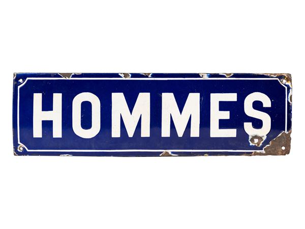 HOMMES SIGN. ORIGINAL VINTAGE FROM THE 1960s