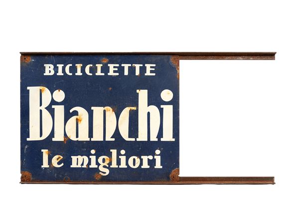 A BIANCHI BICYCLES “LE MIGLIORI” FLAG SIGN