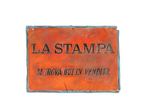 LA STAMPA ADVERTISING SIGN, AVAILABLE FOR SALE HERE