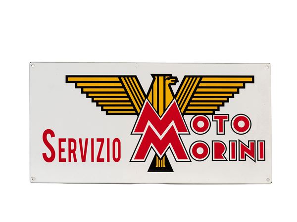 THE MORINI MOTORCYCLE SERVICE ADVERTISING SIGN