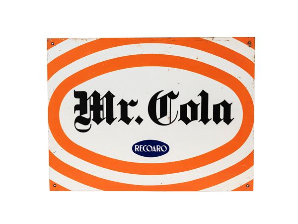 ORIGINAL VINTAGE 1960s MR. COLA RECOARO ADVERTISING SIGN
