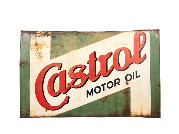OLD CASTROL MOTOR OIL ADVERTISING SIGN VINTAGE 1960s