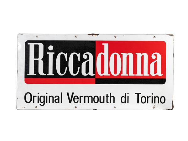 AN ORIGINAL RICCADONNA VERMOUTH DI TORINO ADVERTISING SIGN
