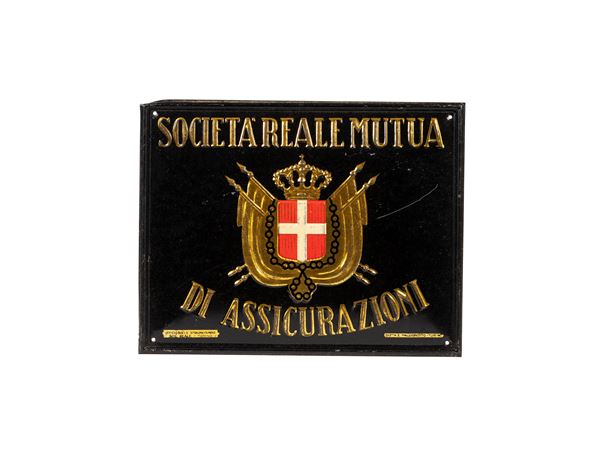 ANTIQUE SIGN OF THE ROYAL MUTUAL INSURANCE COMPANY