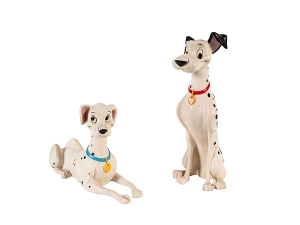 A SET OF RESIN FIGURES OF CHARACTERS FROM 101 DALMATIANS BY WALT DISNEY