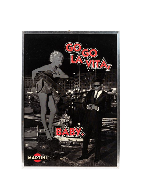A MARTINI ADVERTISING POSTER SIGNBOARD "GO GO LA VITA, BABY"