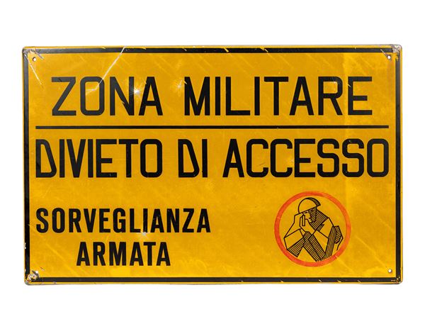 MILITARY METAL SIGN – 1980s