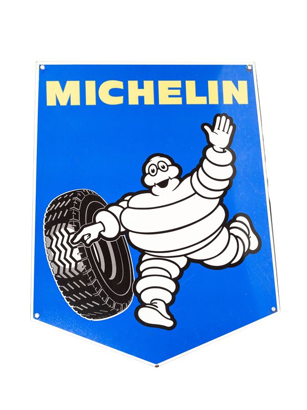 MICHELIN SHIELD ADVERTISING SIGN WITH BLUE BIBENDUM
