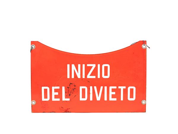 1960s SIGN – “INIZIO DEL DIVIETO”