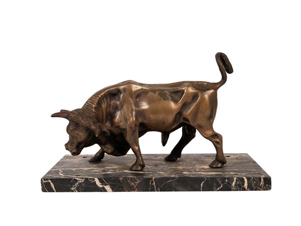 ANTIQUE BRONZE BULL