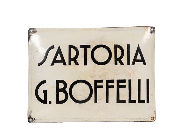 ANTIQUE BLACK-AND-WHITE SIGN: G. BOFFELLI TAILORS