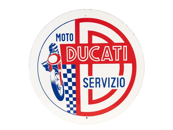 THE DUCATI MOTORCYCLE SERVICE SHIELD SIGN PLAQUE