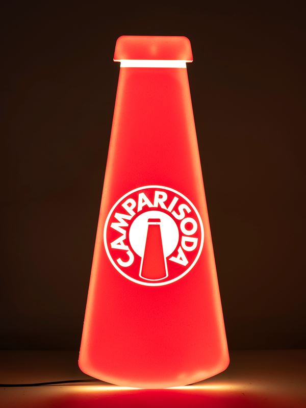 A CAMPARI BOTTLE LIGHTED ADVERTISING SIGN LAMP