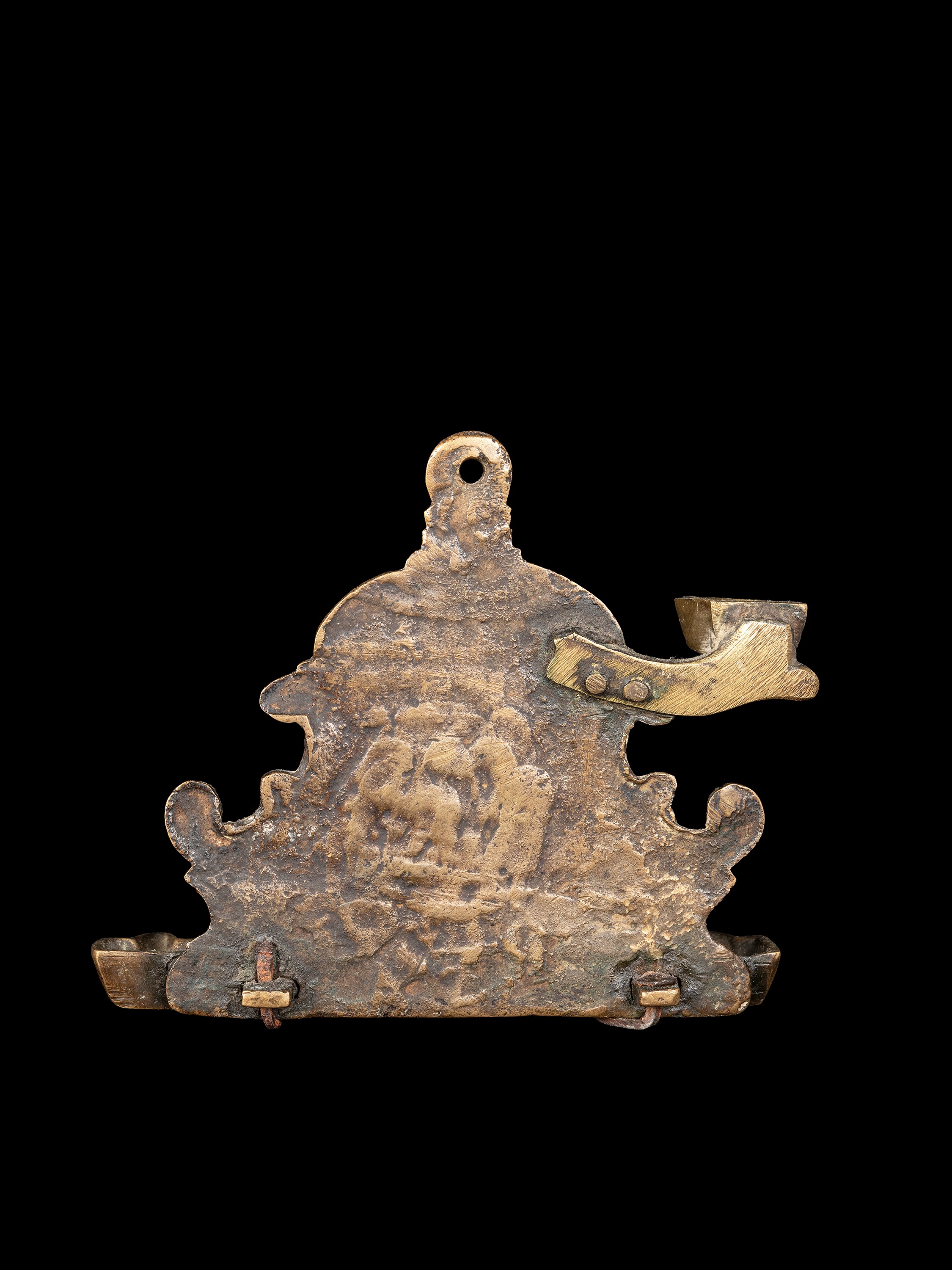 Hannukkiah ebraico, a nove bracci, Firenze XVII secolo