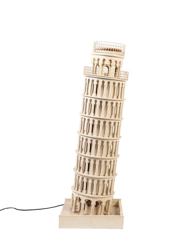 WHITE LEANING TOWER OF PISA – WOODEN MODEL
