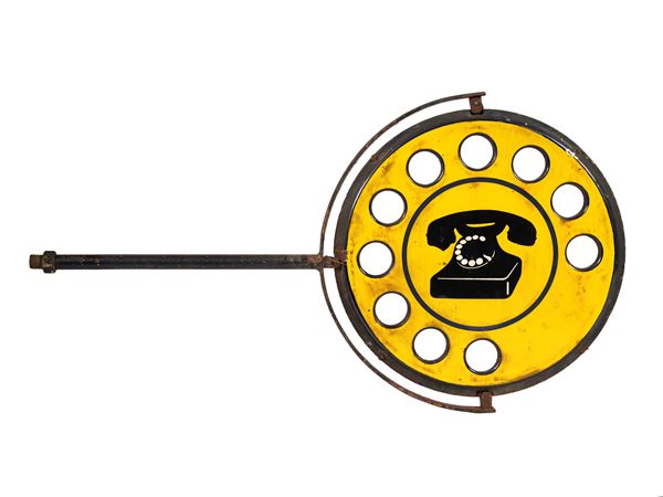 DOUBLE-SIDED SIGN WITH ORIGINAL SIP BRACKET FROM THE 1970S