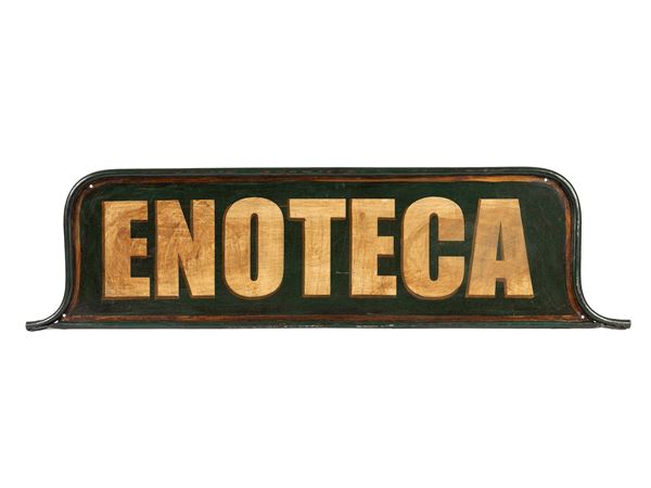 1950S-ERA PAINTED INDUSTRIAL SHOP SIGN FOR A WINE SHOP