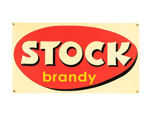 A VINTAGE STOCK BRANDY ADVERTISING SIGN