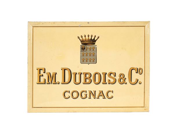 AN ORIGINAL VINTAGE 1960S EM. DUBOIS & C. COGNAC ADVERTISING SIGN