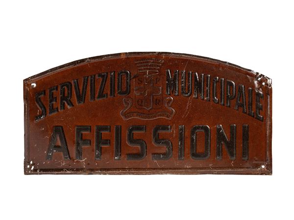 ANTIQUE ADVERTISING SIGN – MUNICIPAL POSTING SERVICE