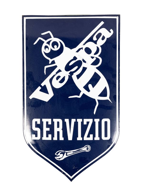 VESPA SERVICE SHIELD SIGN