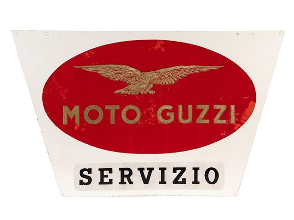 A MOTO GUZZI SERVICE ADVERTISING SIGN