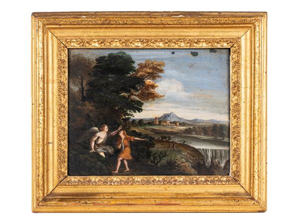 Jan Frans Van Bloemen (Attr.) L'Orizzonte - TOBIA E L'ANGELO