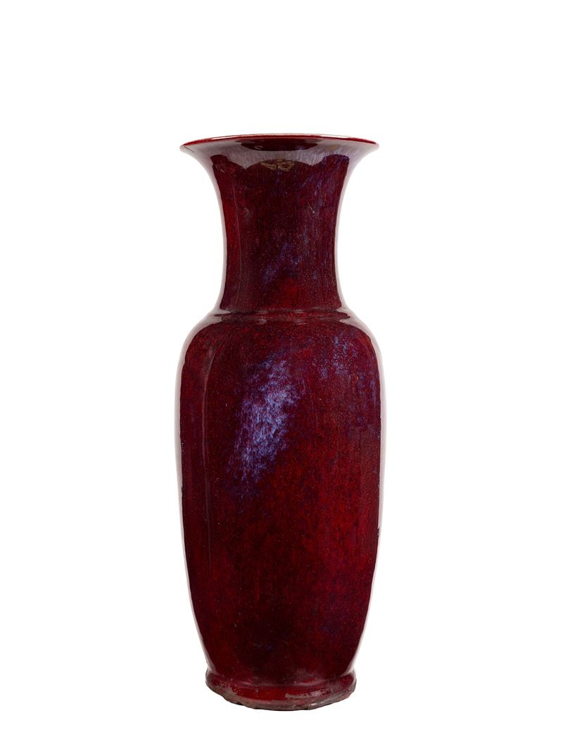 GRANDE VASO IN PORCELLANA FLAMBÉ