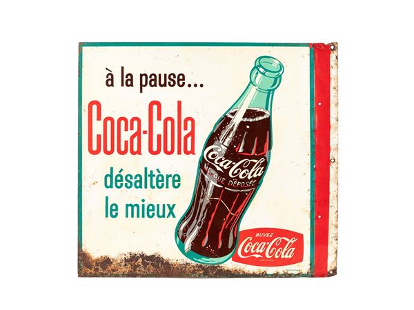 VINTAGE FRENCH BUVEZ COCA-COLA ADVERTISING SIGN