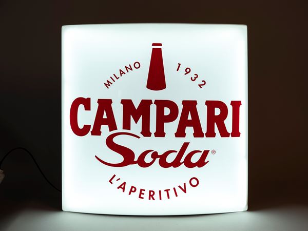 A CAMPARI SODA LIGHTED ADVERTISING SIGNBOARD “L’APERITIVO” MILAN 1932