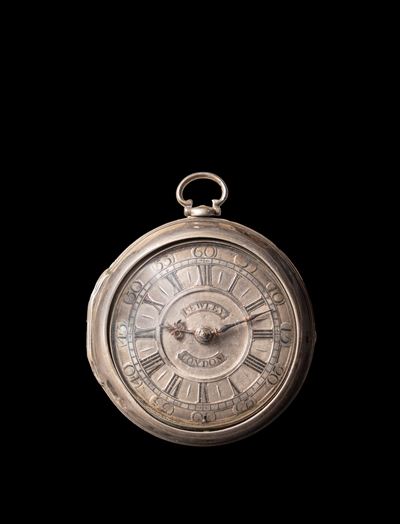 Orologio da tasca, quadrante firmato “Bewley London”, cassa in argento, primo quarto XVIII secolo...