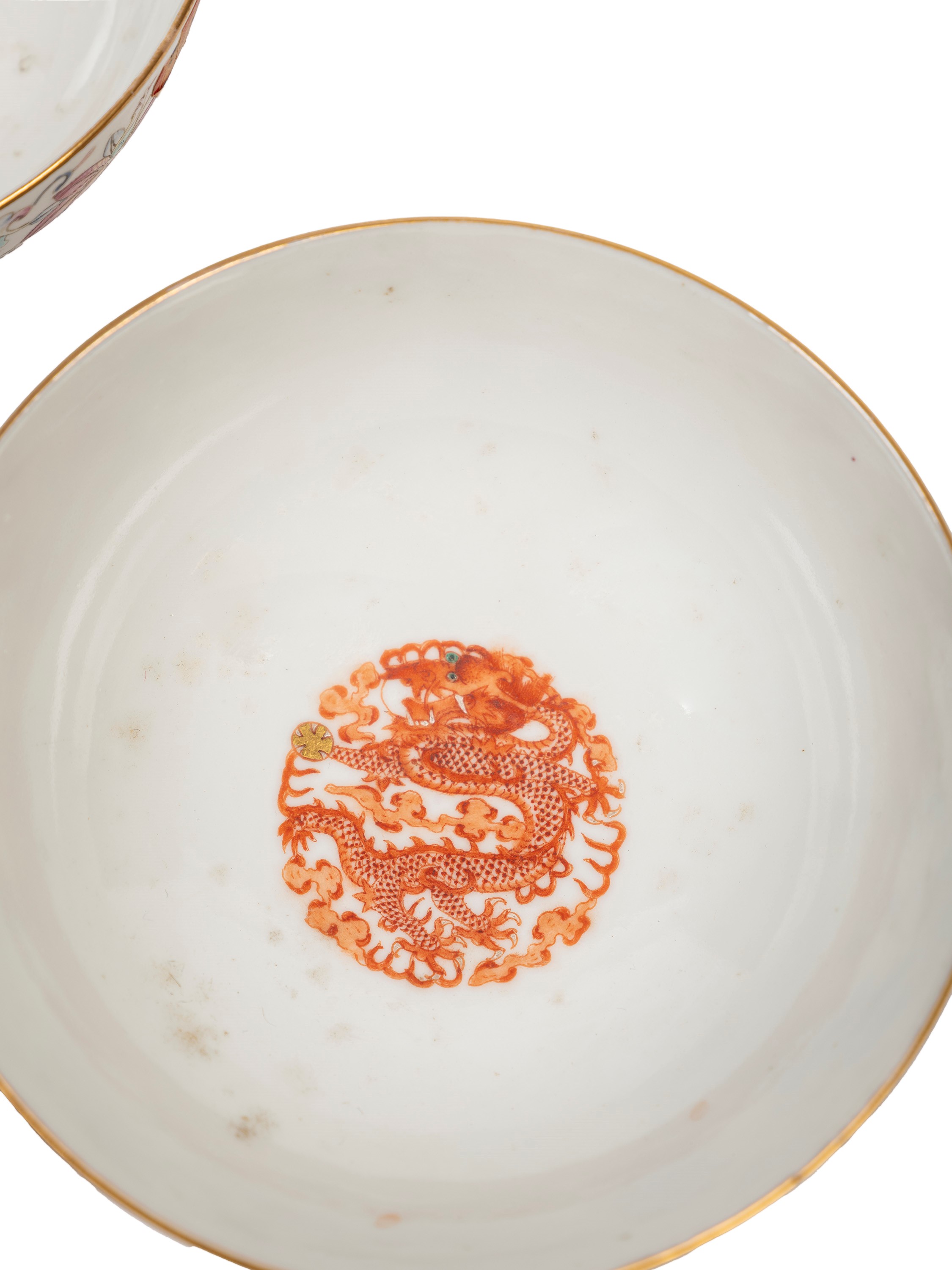 Ciotole in porcellana Famille rose, coppia, marcatura Guangxu (fine dinastia Qing/inizio Repubbli...
