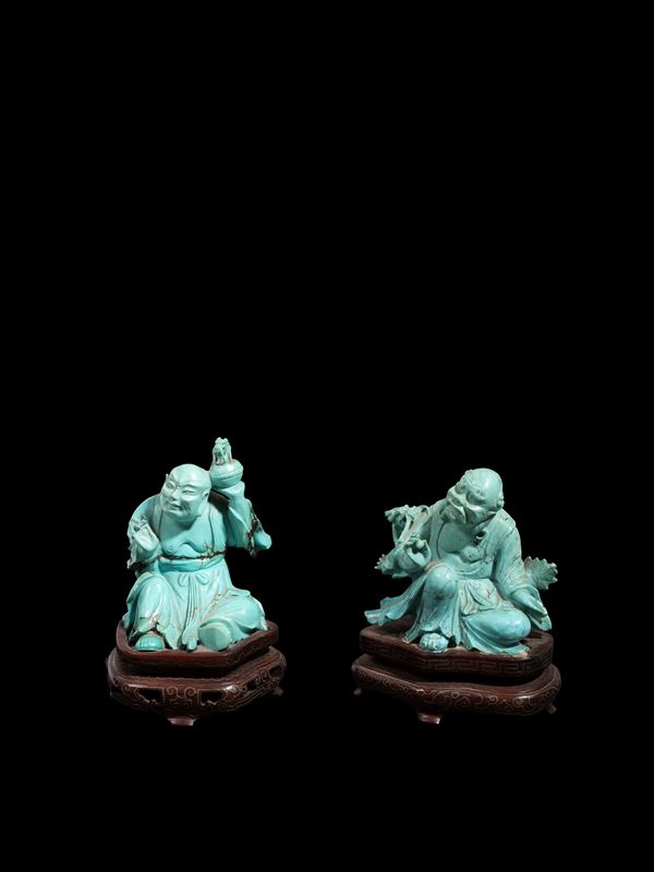 DUE FIGURE IN TURCHESE