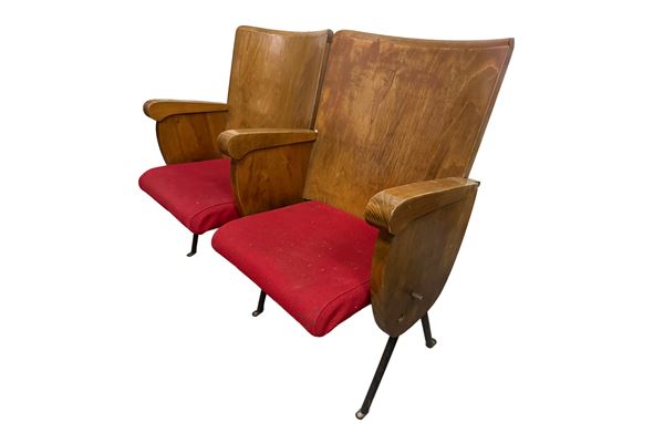 PAIR OF ORIGINAL CINEMA SEATS