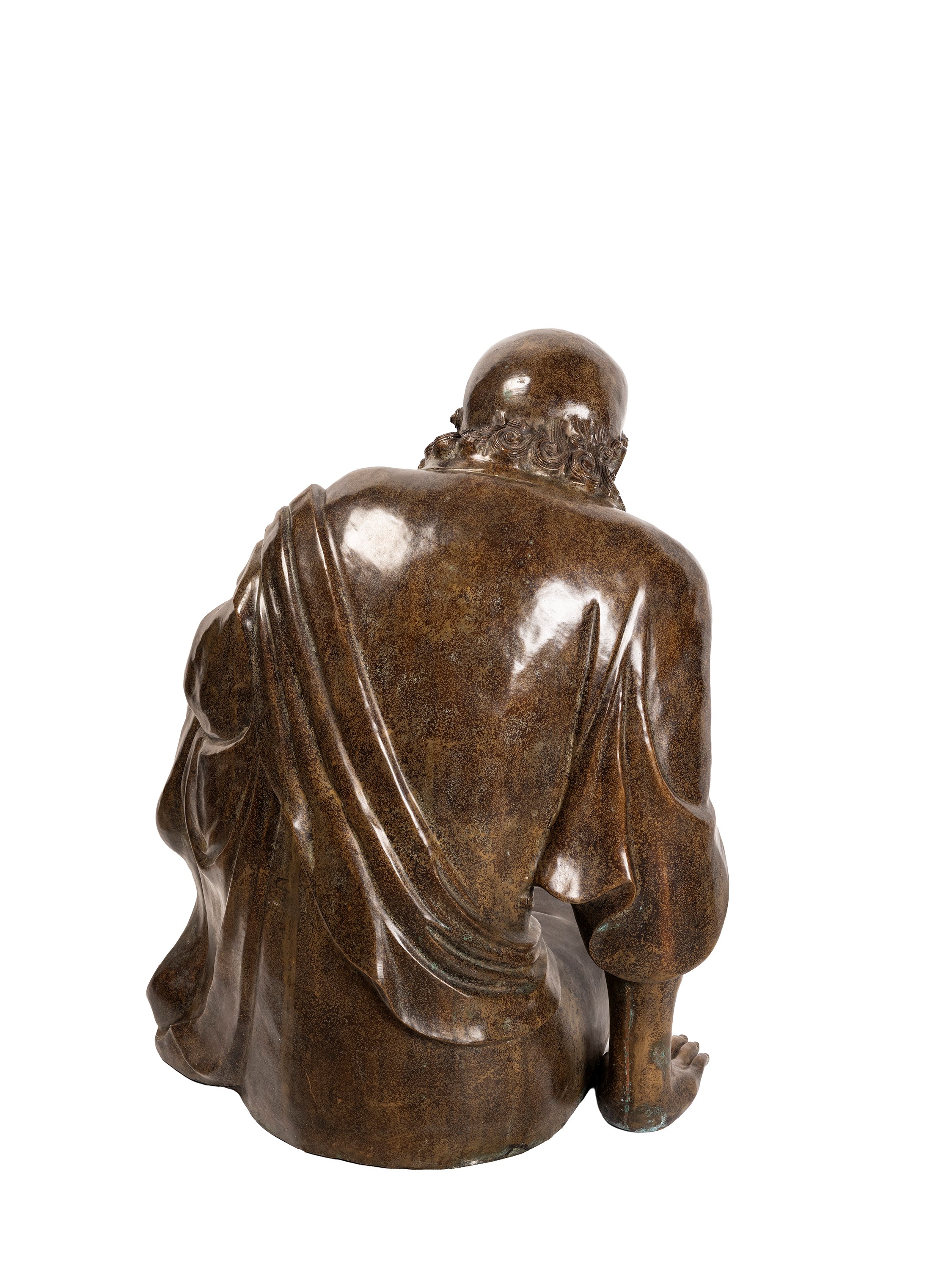 Scultura in bronzo, Luohan seduto in meditazione (Cina, XX secolo)