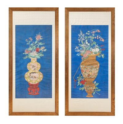 Cina, dinastia Qing (1644-1911), Due dipinti su seta