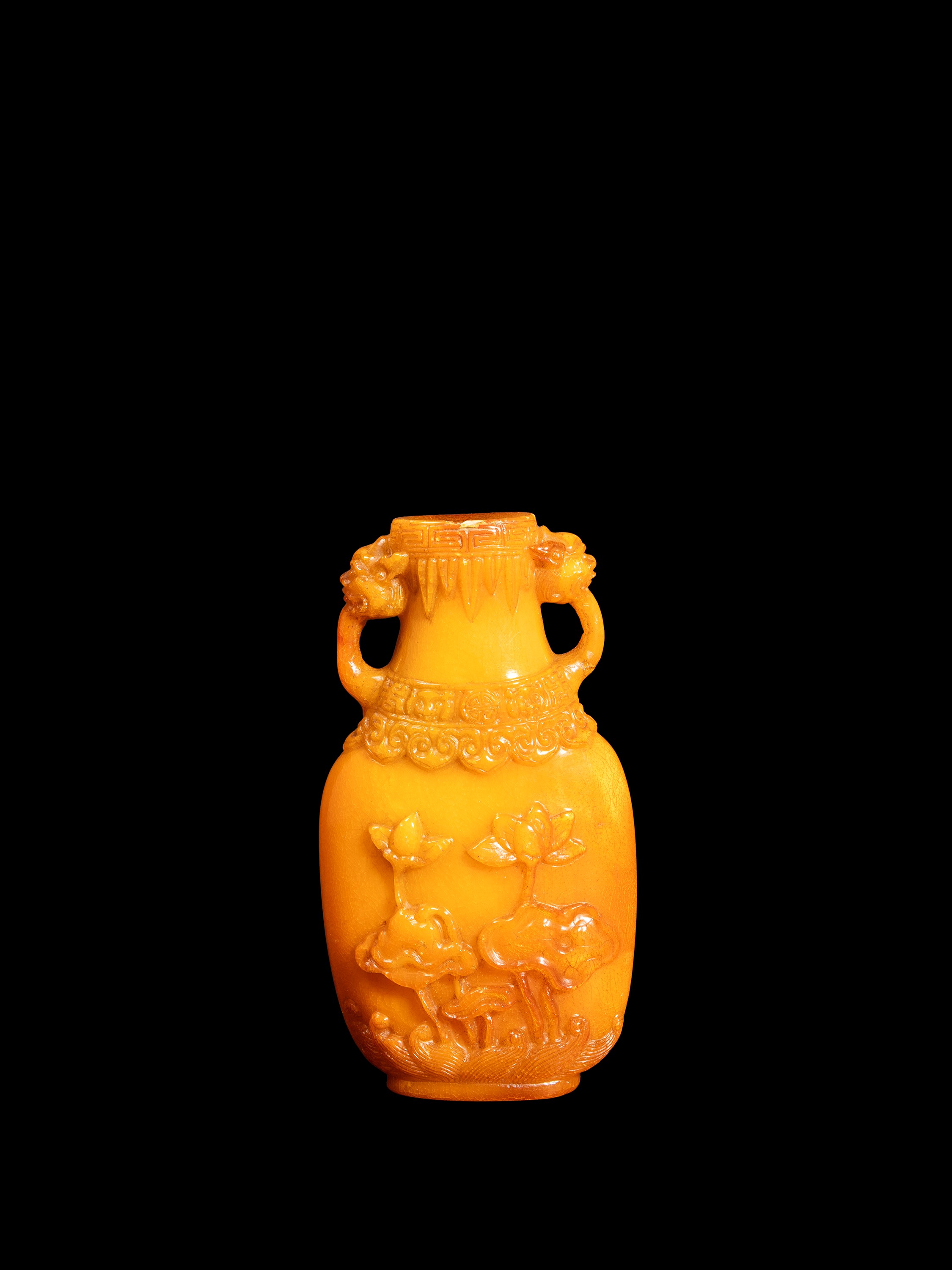 RARA SNUFF BOTTLE IN AMBRA GIALLA