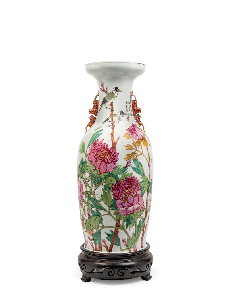 GRANDE VASO IN PORCELLANA QIANJANG FIRMATA DA ZHANG ZIQING
