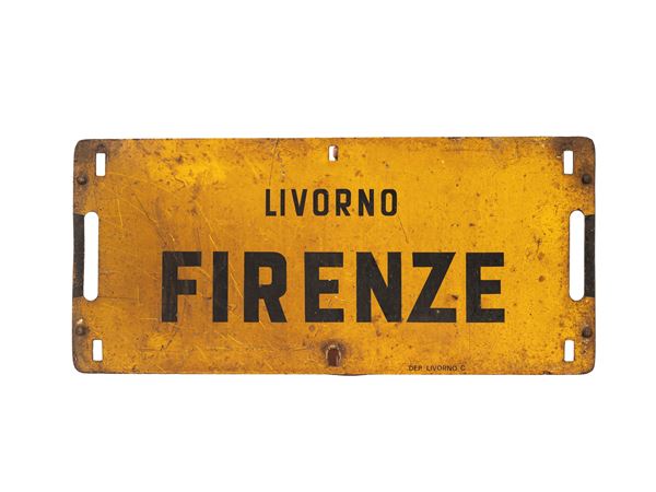 ORIGINAL TRAIN CAR ADVERTISING SIGN