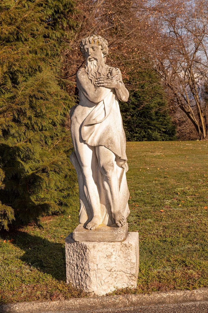 §SCULTURA IN PIETRA DI VICENZA RAFFIGURANTE SATURNO