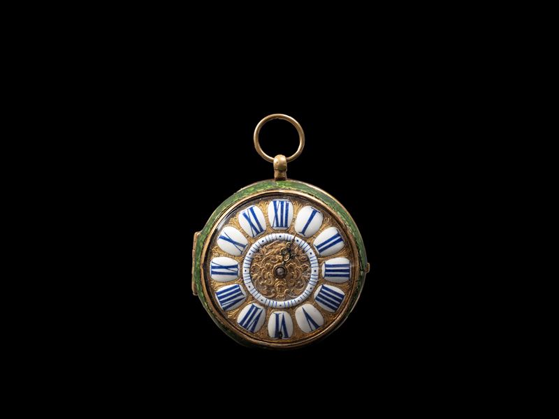 Oignon, Luigi XIV, Raro orologio da tavolo con quadrante in metallo dorato e movimento firmato Pi...