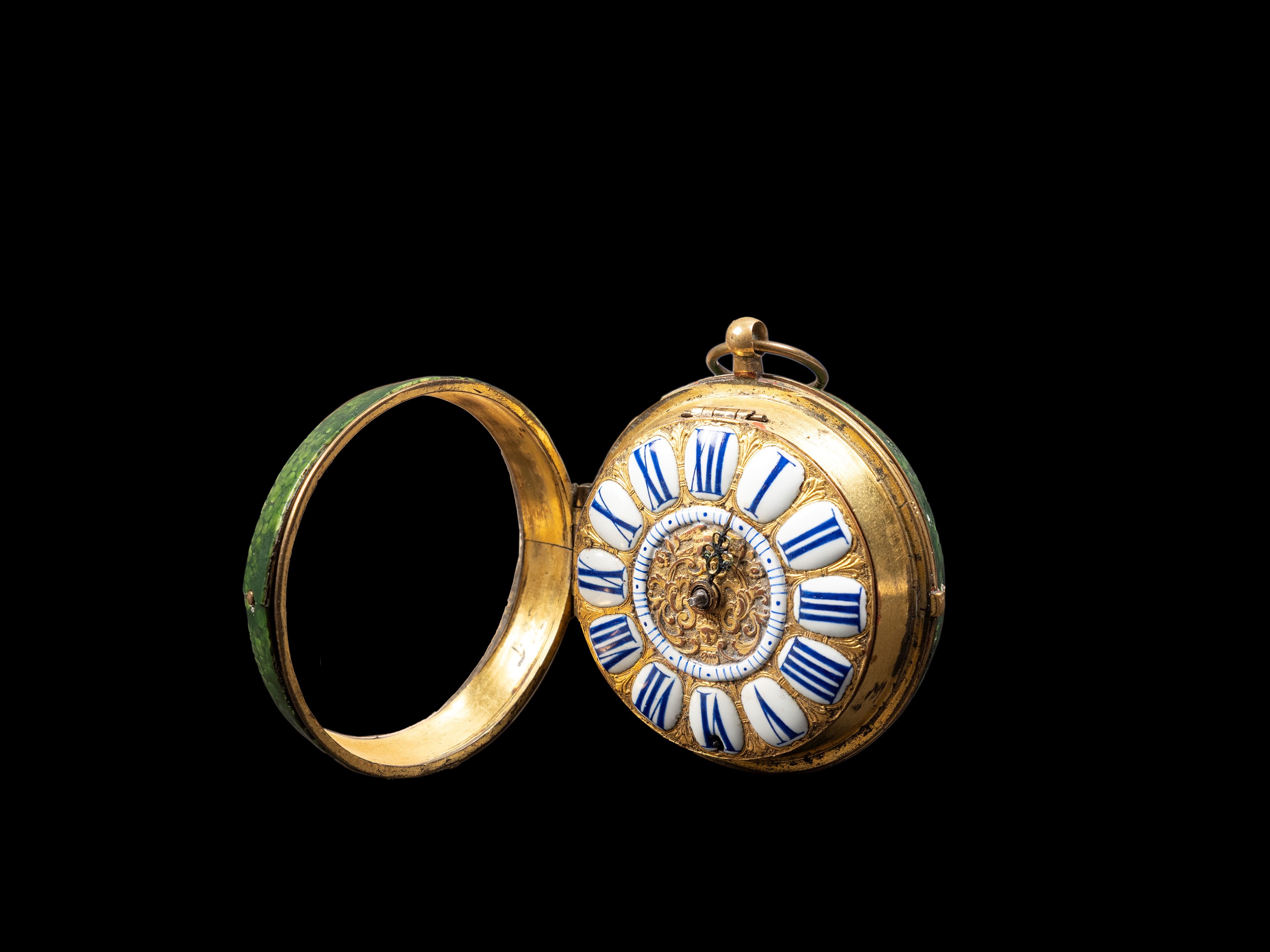 Oignon, Luigi XIV, Raro orologio da tavolo con quadrante in metallo dorato e movimento firmato Pi...